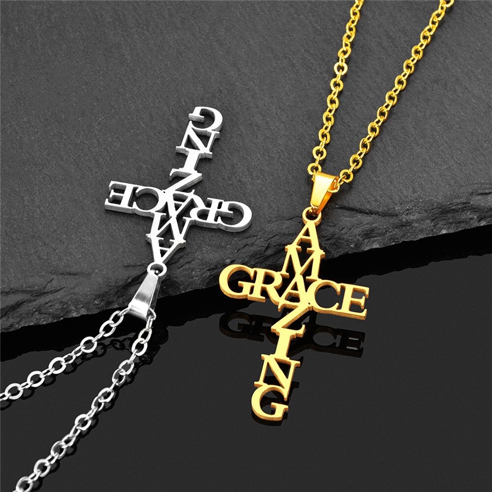 Amazing Grace Kreuz Halskette