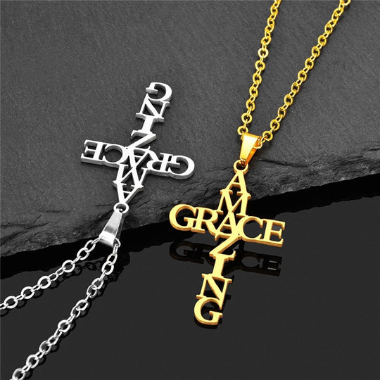 Amazing Grace Kreuz Halskette