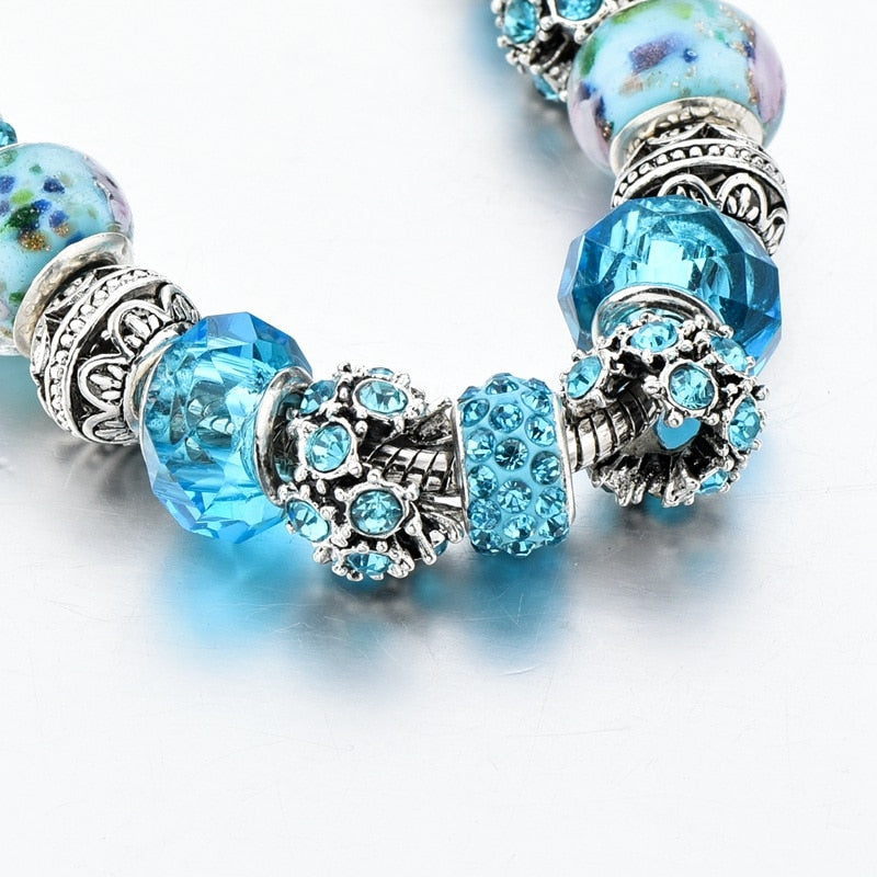 Armband Mit Blauem Kristallcharme