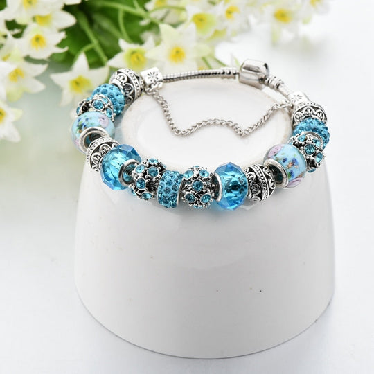 Armband Mit Blauem Kristallcharme