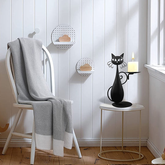 Black Cat Kerzenständer