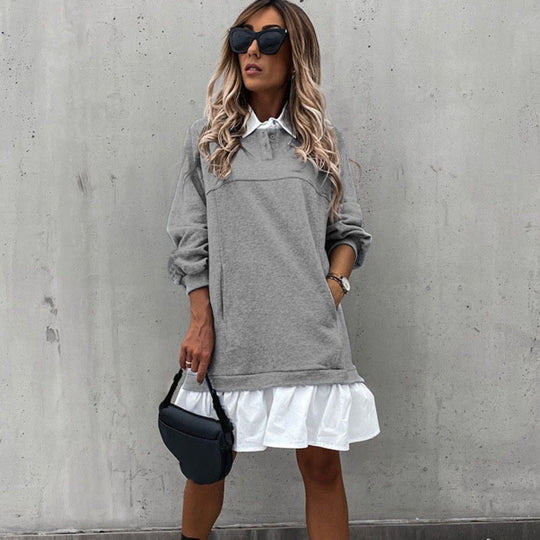 Damen Kleid Mit Kragen