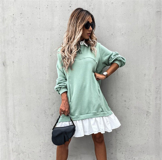 Damen Kleid Mit Kragen
