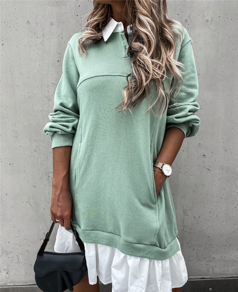 Damen Kleid Mit Kragen