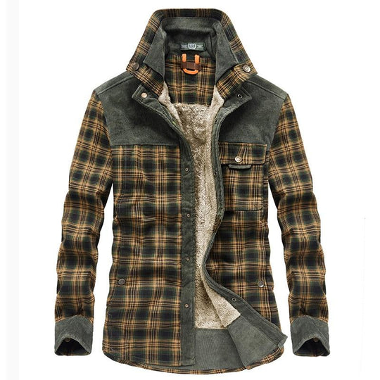 Flanell-Karierte Winterjacke