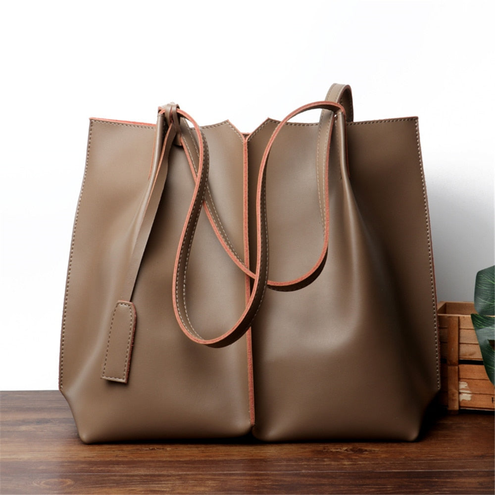 Frauen Leder Tote Tasche