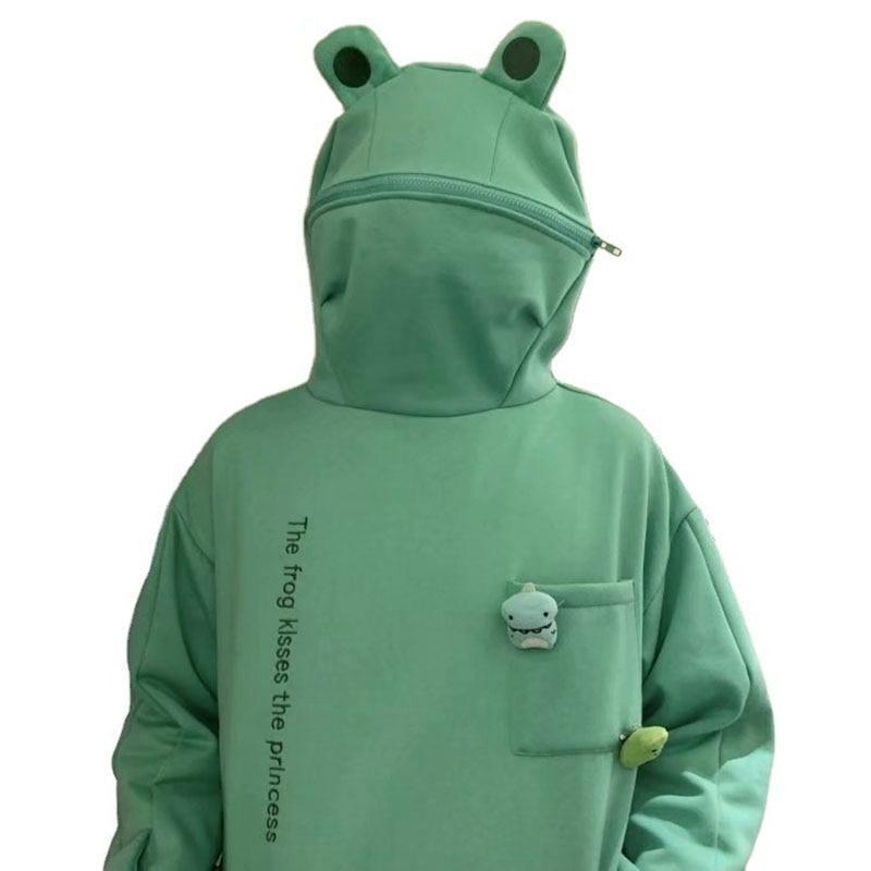 Frosch-Kapuzenpullover Mit Reißverschluss