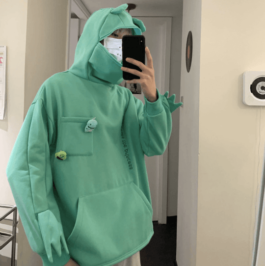 Frosch-Kapuzenpullover Mit Reißverschluss