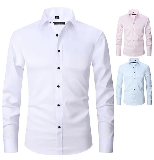 Herren Anti-Winkle Slim Fit Kleid Hemd