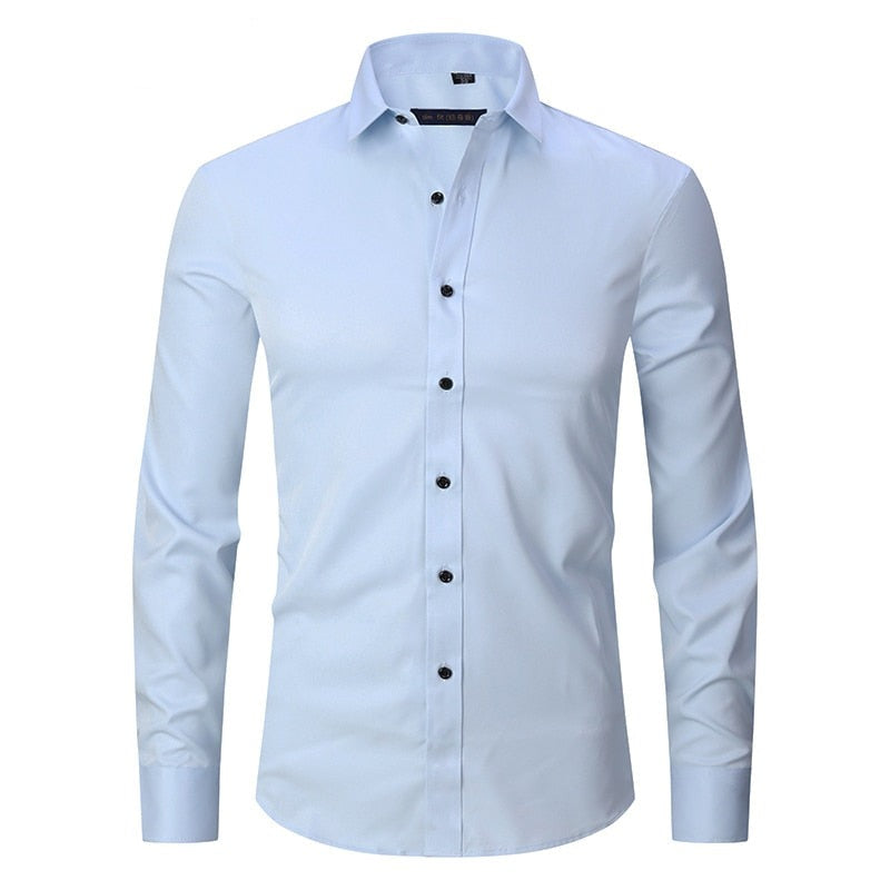 Herren Anti-Winkle Slim Fit Kleid Hemd