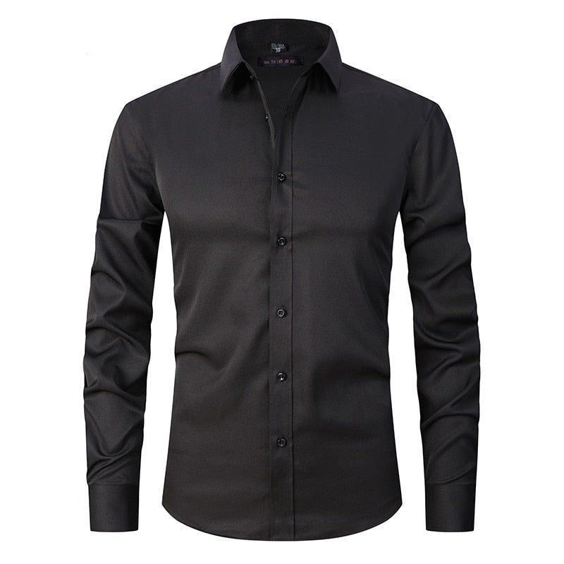 Herren Anti-Winkle Slim Fit Kleid Hemd