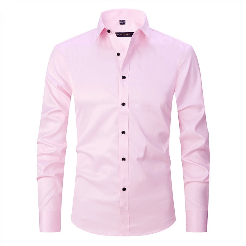Herren Anti-Winkle Slim Fit Kleid Hemd