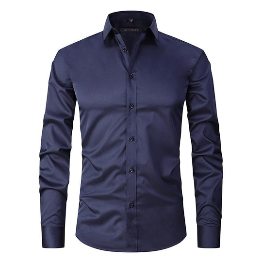 Herren Anti-Winkle Slim Fit Kleid Hemd