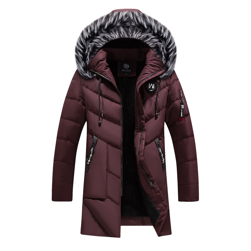 Herren Pelz Wintermantel Mit Kapuze