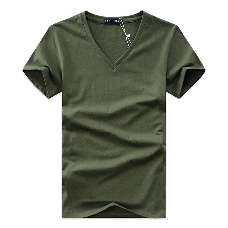 Herren Slim Fit T-Shirt Mit V-Ausschnitt