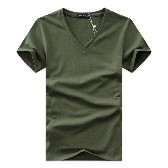 Herren Slim Fit T-Shirt Mit V-Ausschnitt