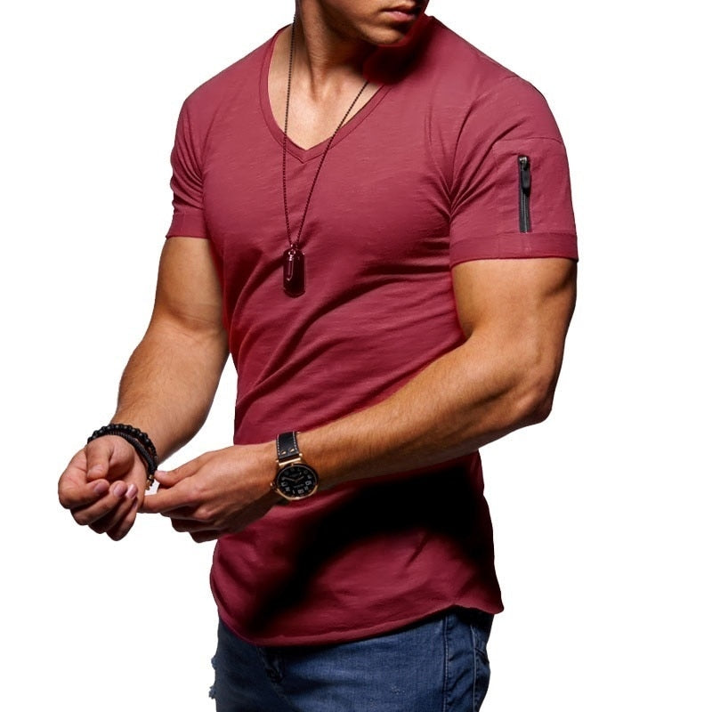 Herren V-Ausschnitt Muscle T-Shirts