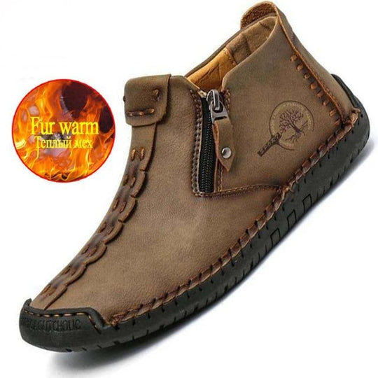 Herren Vintage Hand Genäht Stiefelette