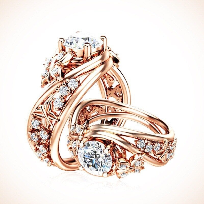 Hohle Strasssteine Schmetterling Blume Ring