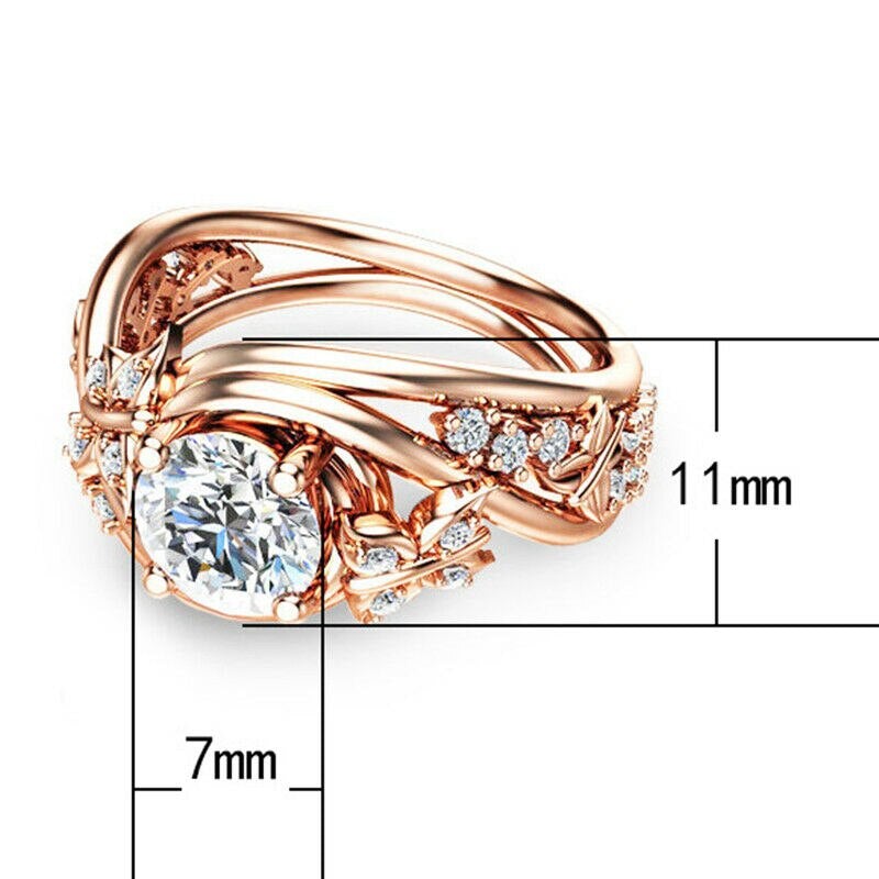 Hohle Strasssteine Schmetterling Blume Ring