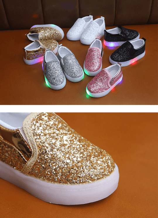 Led Glittery Kinder Turnschuhe