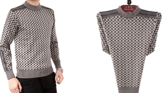 Men'S Knitted Plaid Sweaters