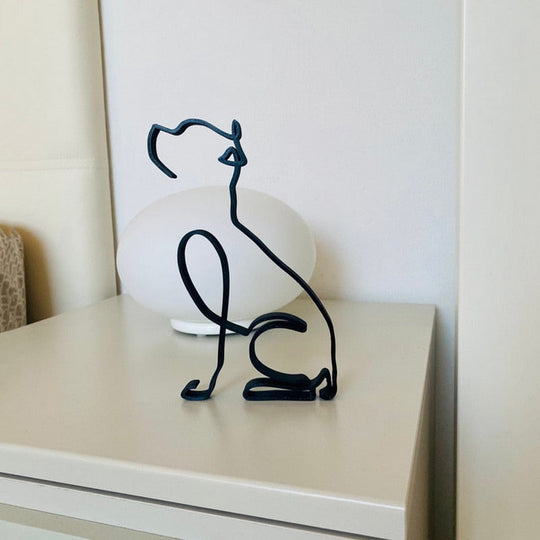 Minimalistische Hundeskulptur