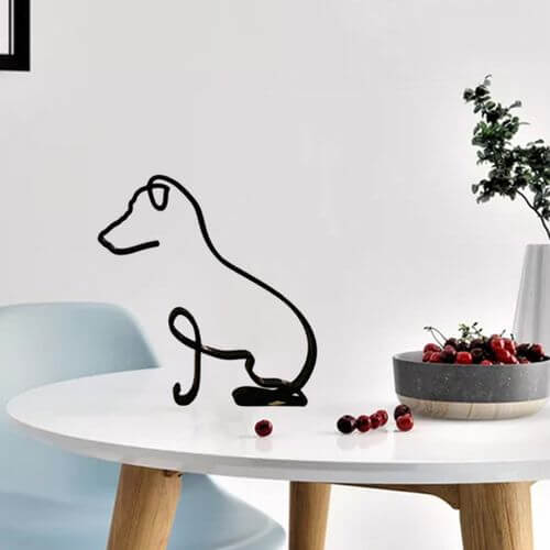 Minimalistische Hundeskulptur