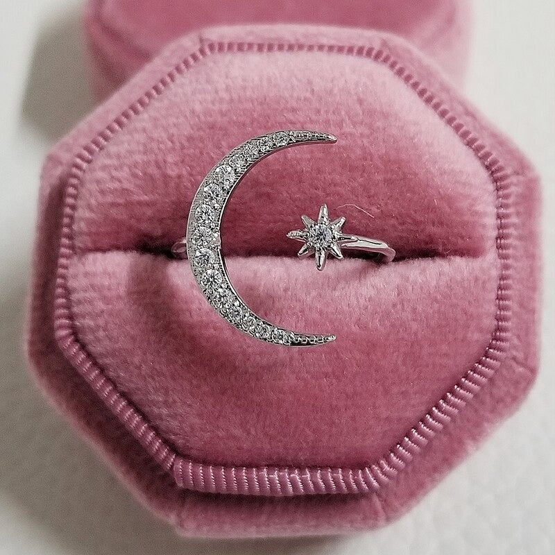 Mondsichel Stern Ring
