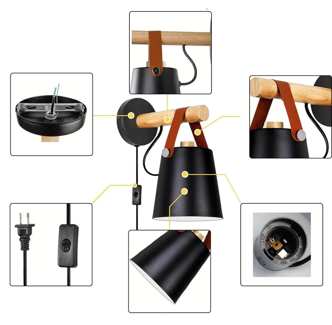 Nordische Wooden Wandleuchte