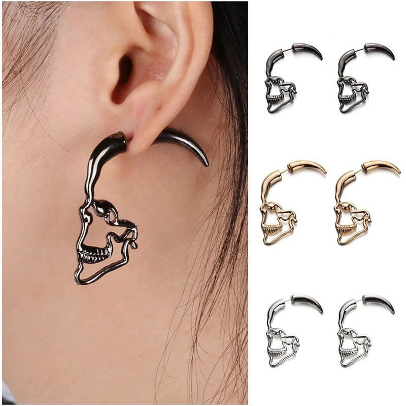 Ohrstecker Mit Hohlschädel