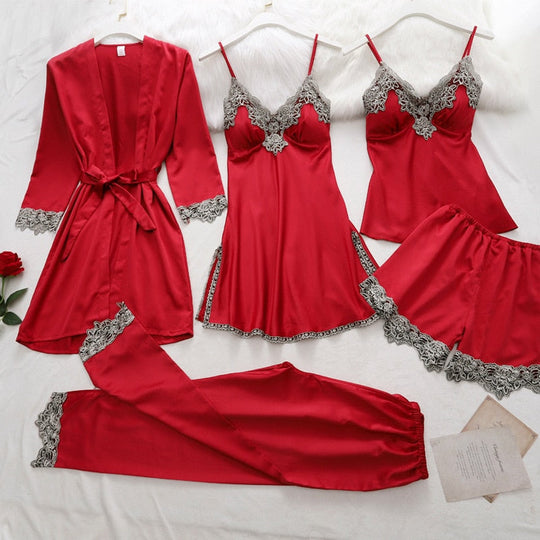 Pyjama-Set Aus Weicher Seide