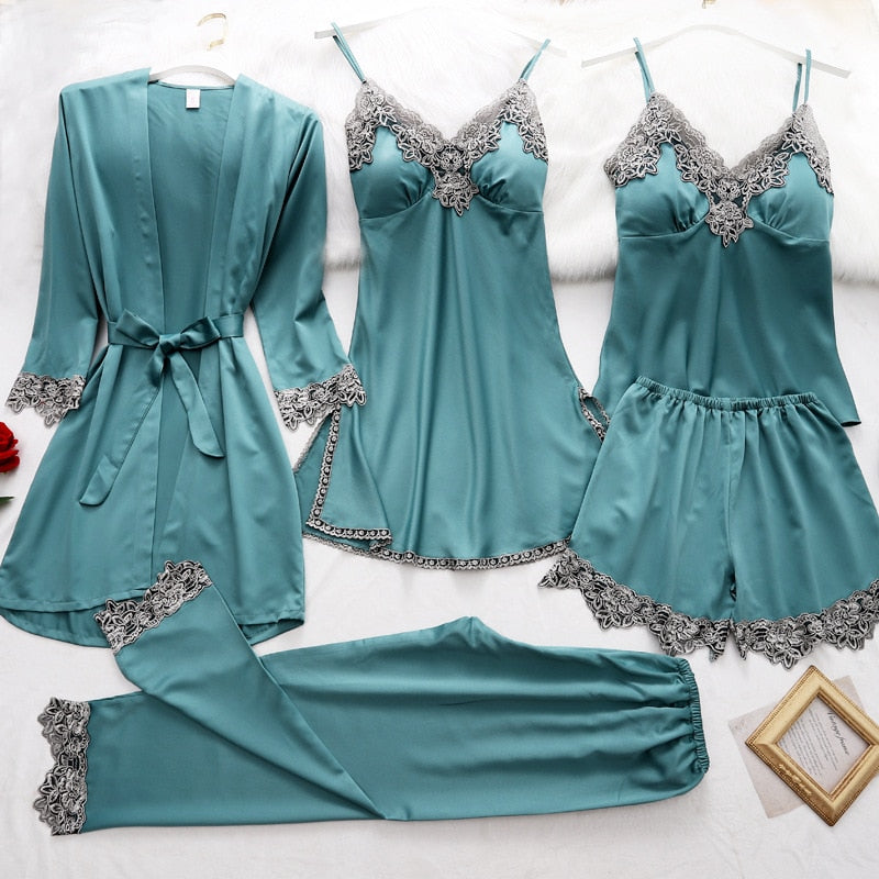 Pyjama-Set Aus Weicher Seide