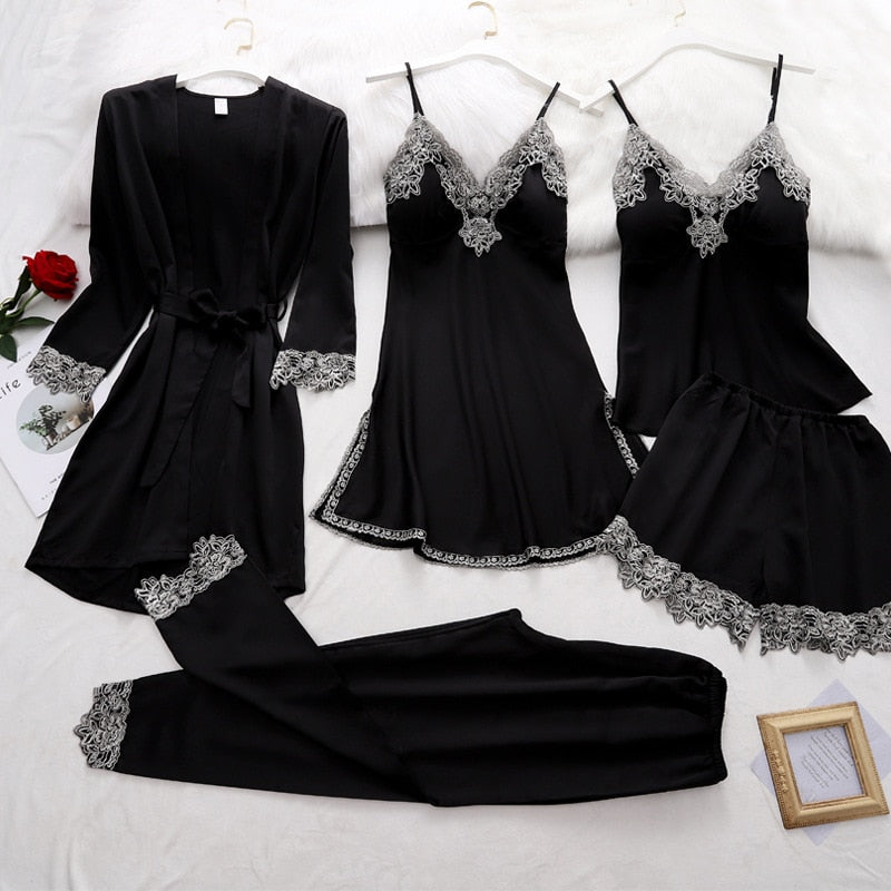 Pyjama-Set Aus Weicher Seide