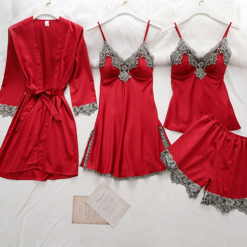 Pyjama-Set Aus Weicher Seide