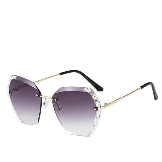 Randlose Strass-Sonnenbrille