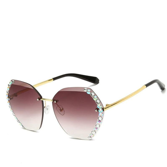 Randlose Strass-Sonnenbrille