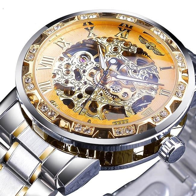 Retro-Leucht-Skelett Mechanische Uhr