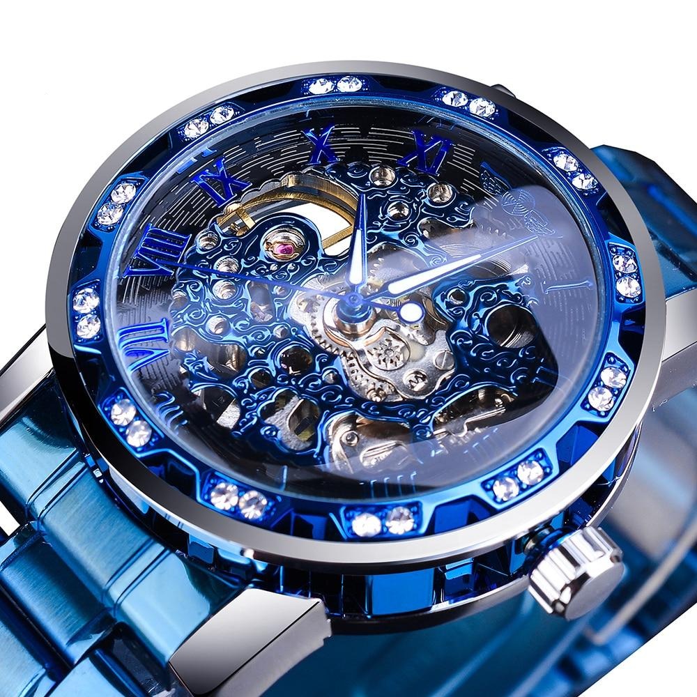 Retro-Leucht-Skelett Mechanische Uhr