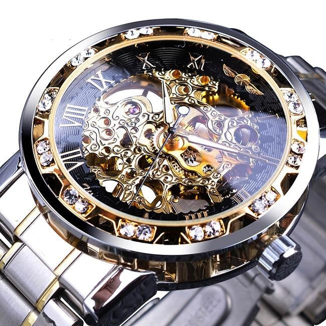 Retro-Leucht-Skelett Mechanische Uhr