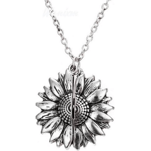 Sonnenblume Medaillon Halskette