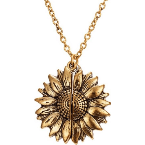 Sonnenblume Medaillon Halskette