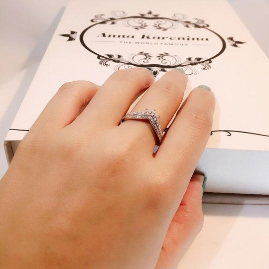 V Form Sterling Silber Ring