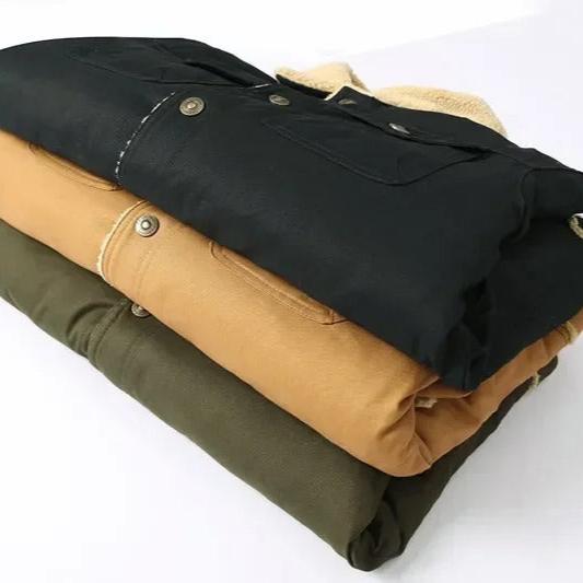 Herren Plüsch Jacke aus dicker Wolle