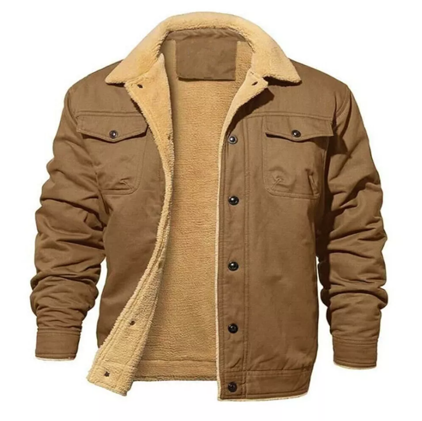 Herren Plüsch Jacke aus dicker Wolle