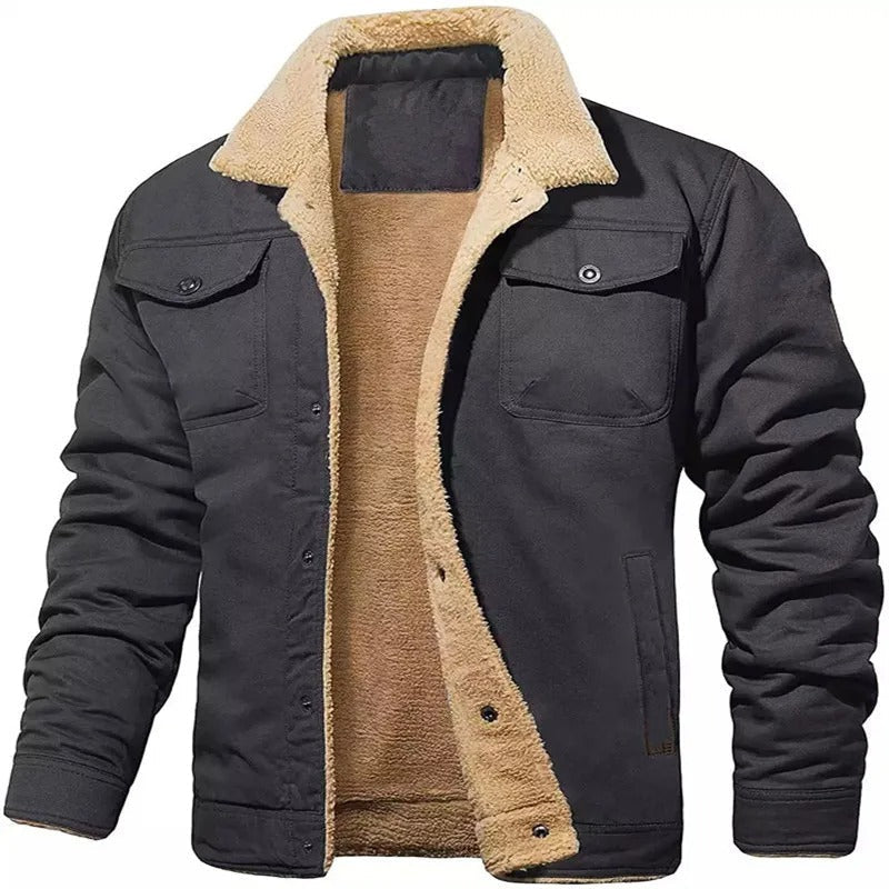 Herren Plüsch Jacke aus dicker Wolle