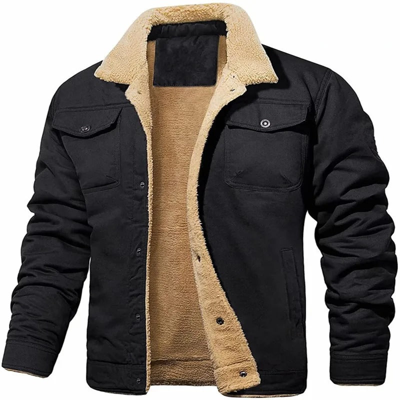 Herren Plüsch Jacke aus dicker Wolle