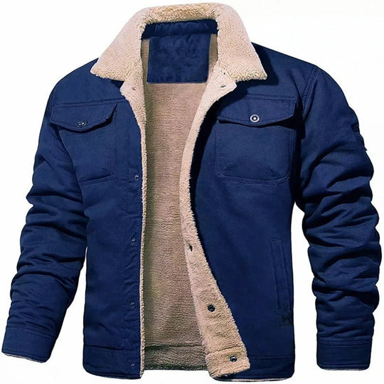 Herren Plüsch Jacke aus dicker Wolle